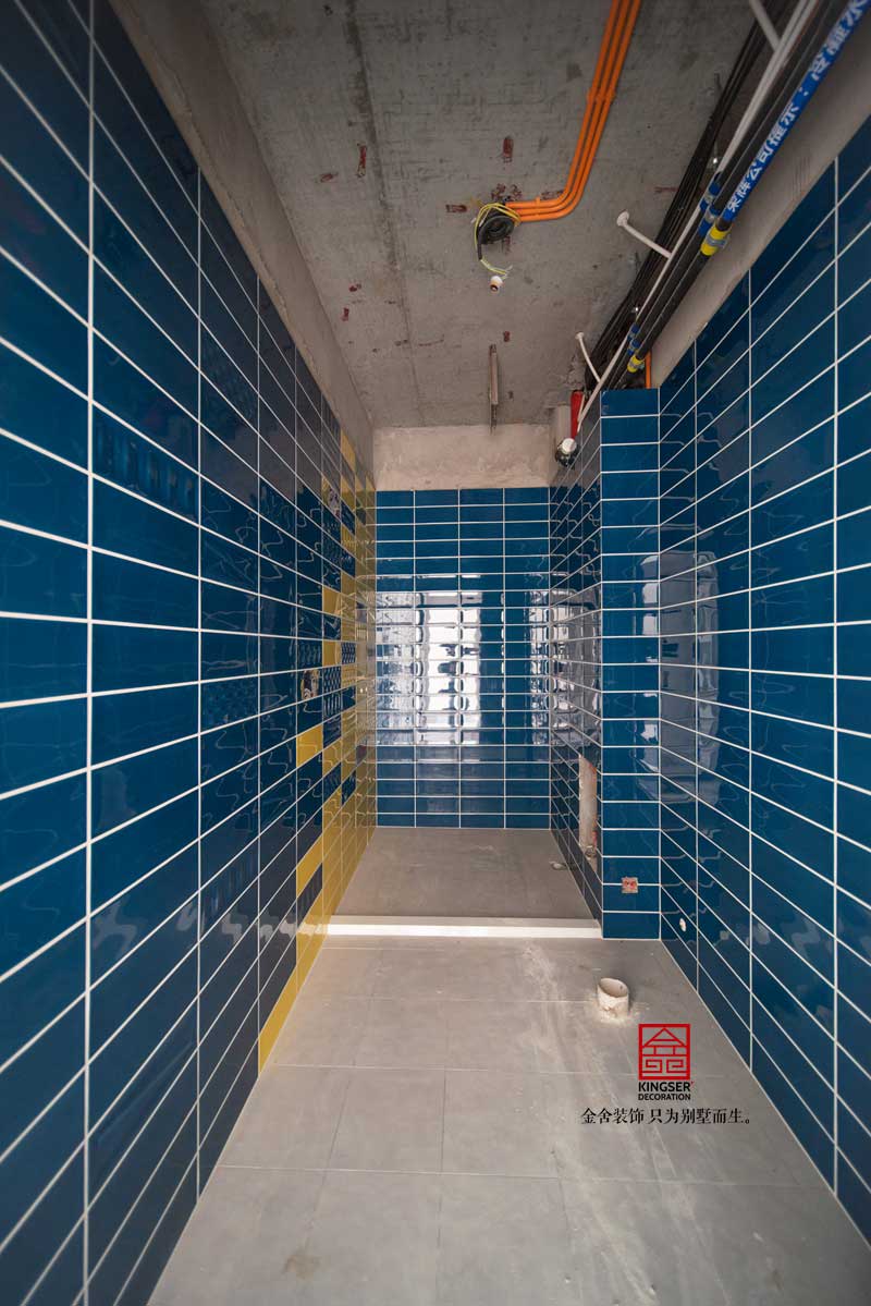 石家莊別墅裝修原河名墅施工現場