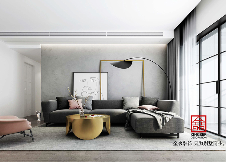 鑫界王府裝修-現(xiàn)代極簡(jiǎn)-客廳