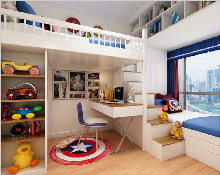 兒童房高低床設計，為孩子創造一個安樂窩，很實用