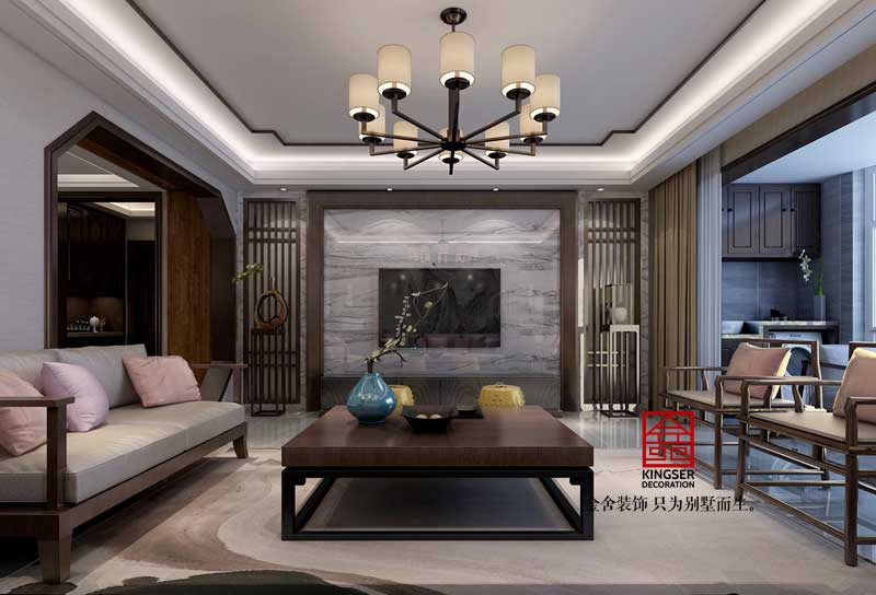 國賓壹號138平米新中式風格裝修效果圖