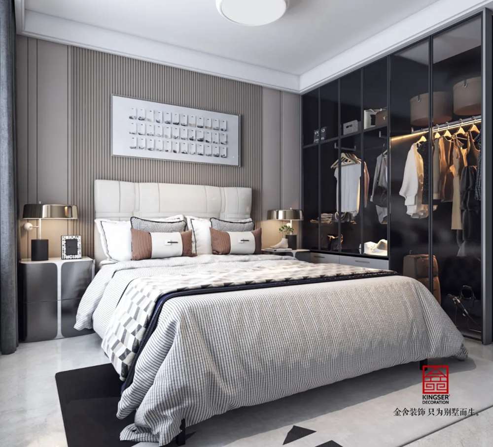 翰林甲第133平米裝修-現代簡約風格-臥室