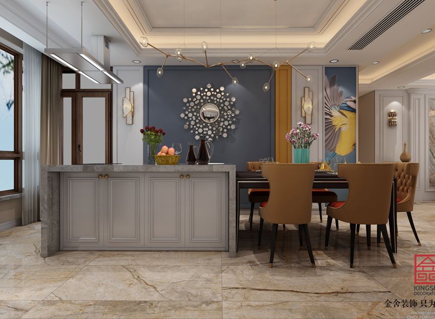 深州國賓壹號(hào)200平米美式風(fēng)格裝修效果圖