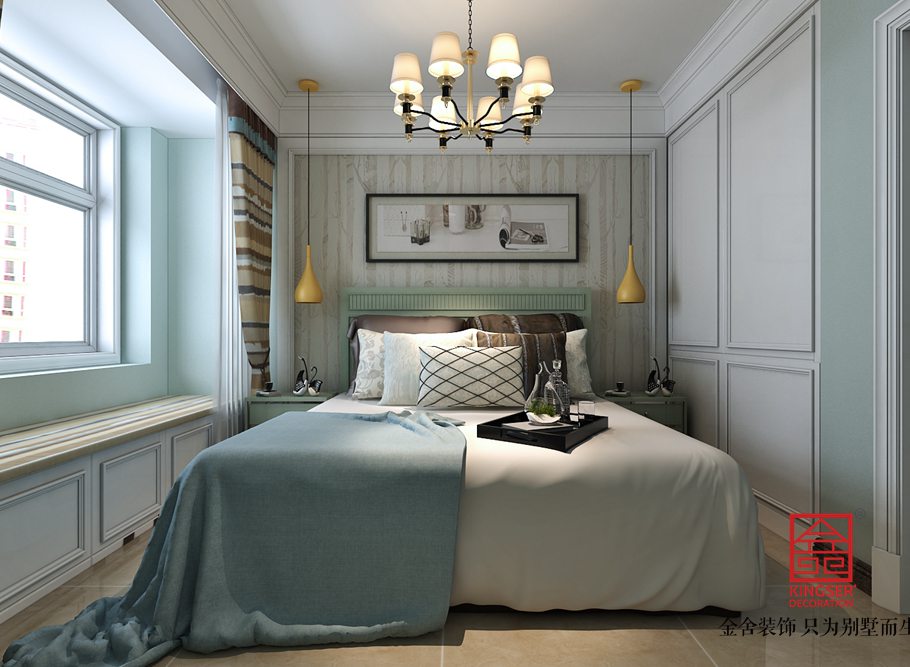 國賓壹號108平米美式風格裝修效果圖