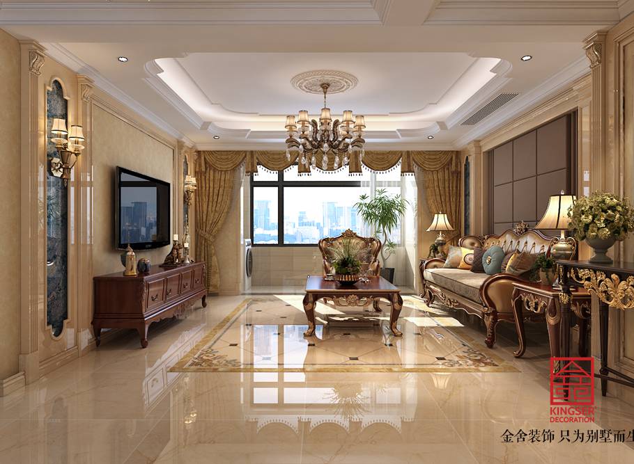 天山國賓壹號139平米歐式風格裝修案例