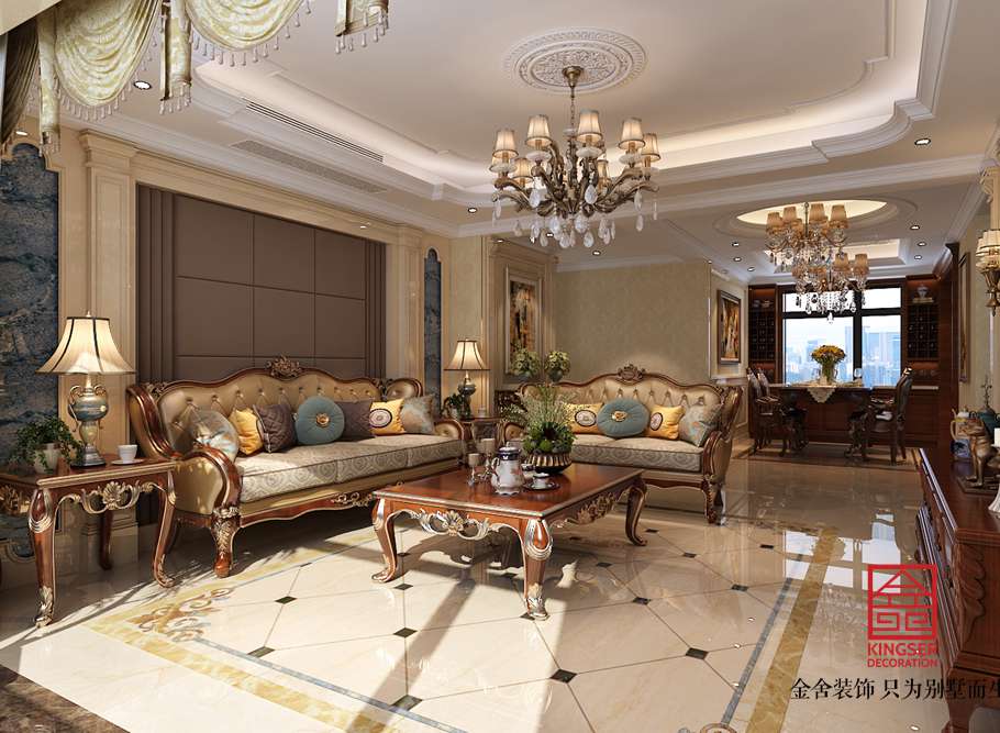 天山國賓壹號139平米歐式風格裝修案例