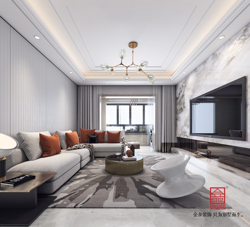 瀚林甲地130平米裝修-簡約風格-客廳