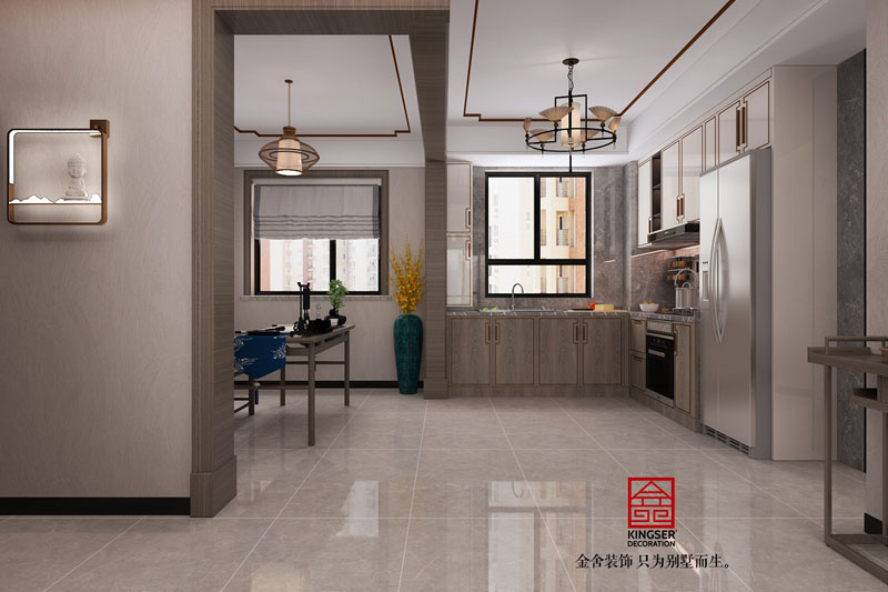 麗景藍灣114平米現代中式裝修效果圖