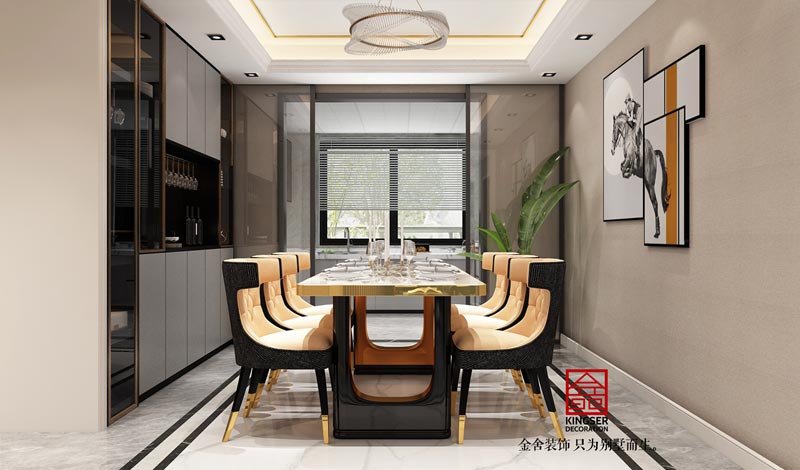 融創中心180平米美式輕奢風格裝修設計