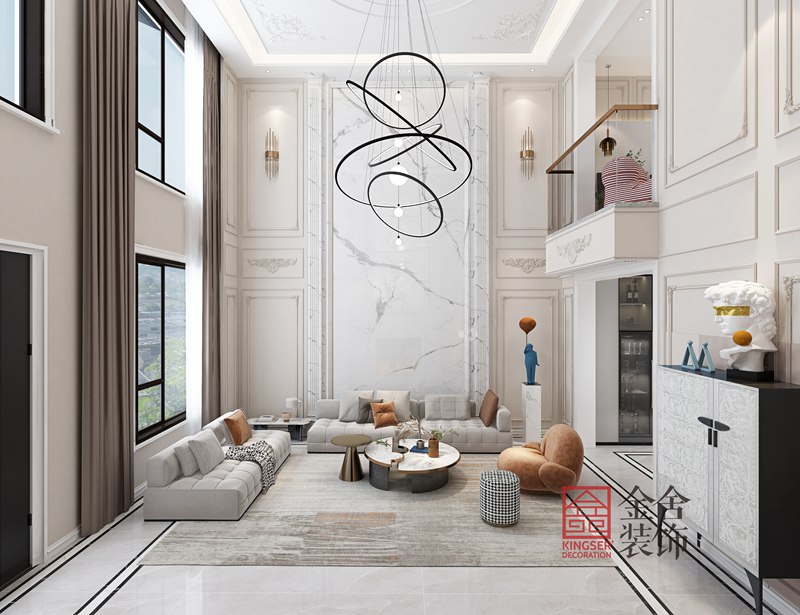 榮盛御府現代風格185平裝修效果圖