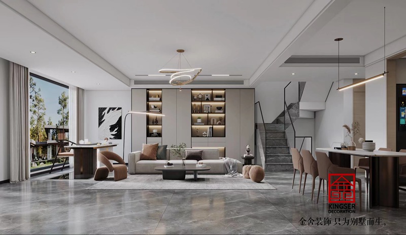 中央云著169平米輕奢風格沙發墻裝修設計