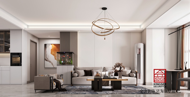 國(guó)仕山現(xiàn)代簡(jiǎn)約客廳裝修效果圖