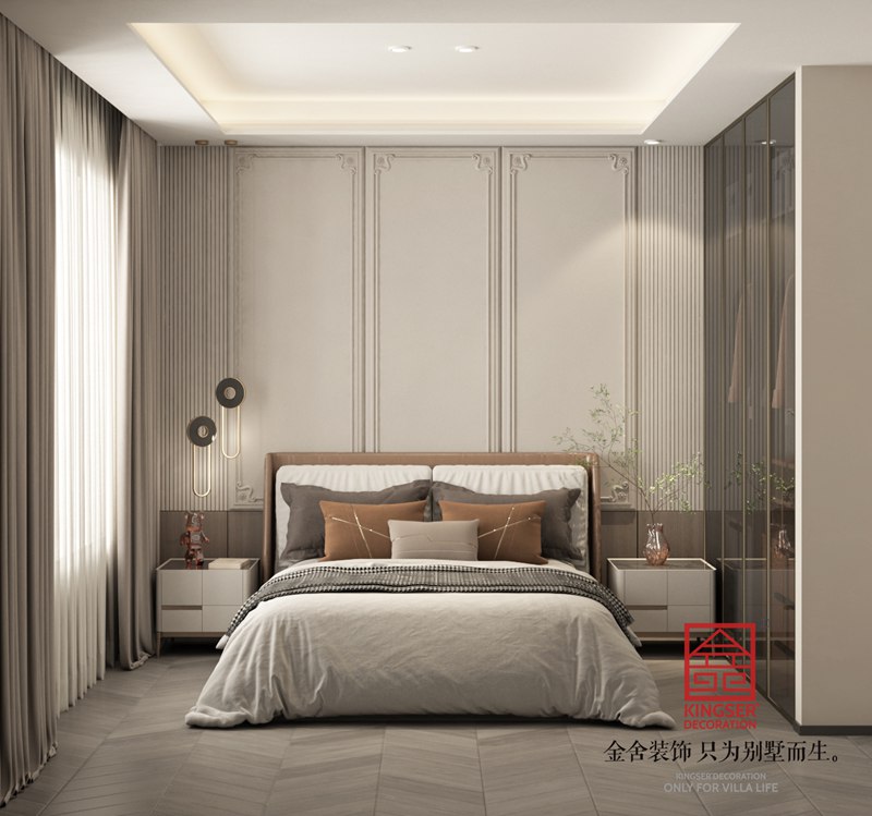 榮盛華府現代風格裝修臥室效果圖