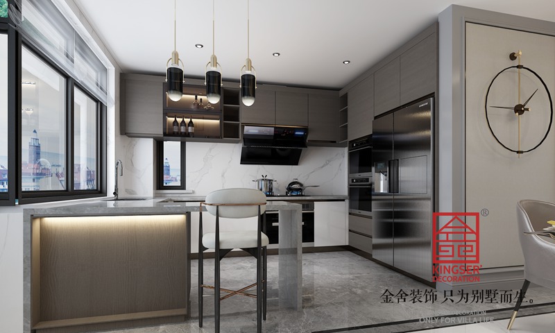 榮盛華府210㎡美式風格廚房設計